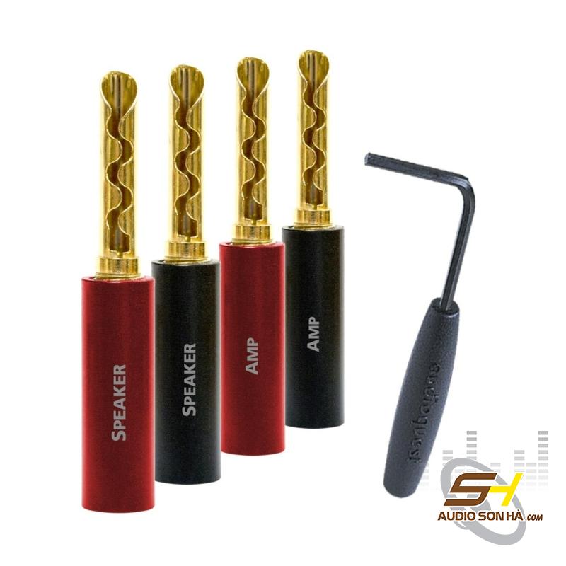 Giắc bắp chuối AudioQuest SureGrip 100 BFA gold / Bộ 8 cái