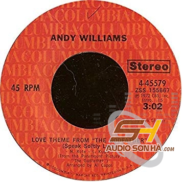 LP Andy Williams - Love Theme From The Godfather / 45 Vòng . 7 Inh 