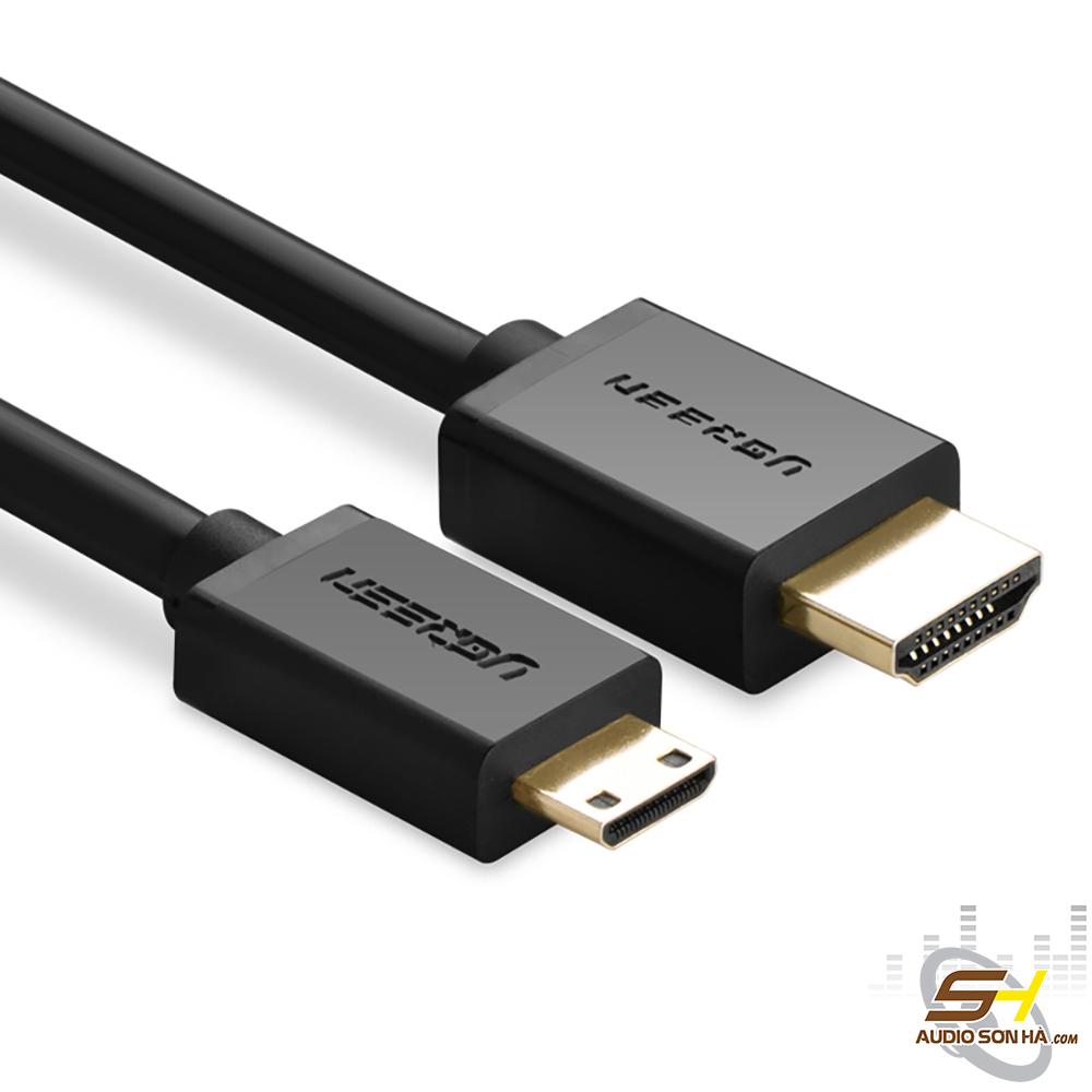 Dây Ugreen 10195 Mini HDMI sang HDMI hỗ trợ 3D 4K 1m