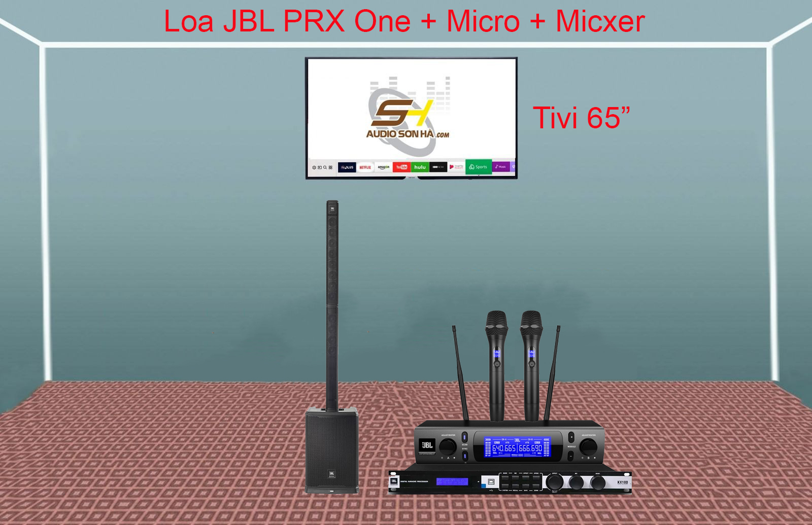 Loa JBL PRX One C.Suất đỉnh 2000W + micro+micxer / compo