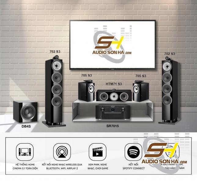 Hệ thống nghe nhạc Xem phim Hi End loa B&W 702 S3 - Amply Marantz SR7015 TẶNG SUB 