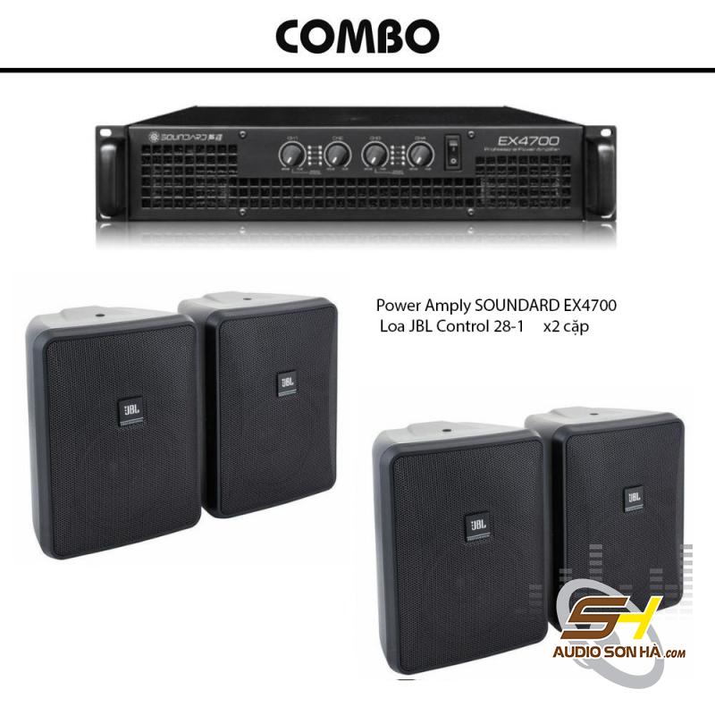 JBL Control 28-1 + SOUNDARD EX4700 , Combo  / 30 m2