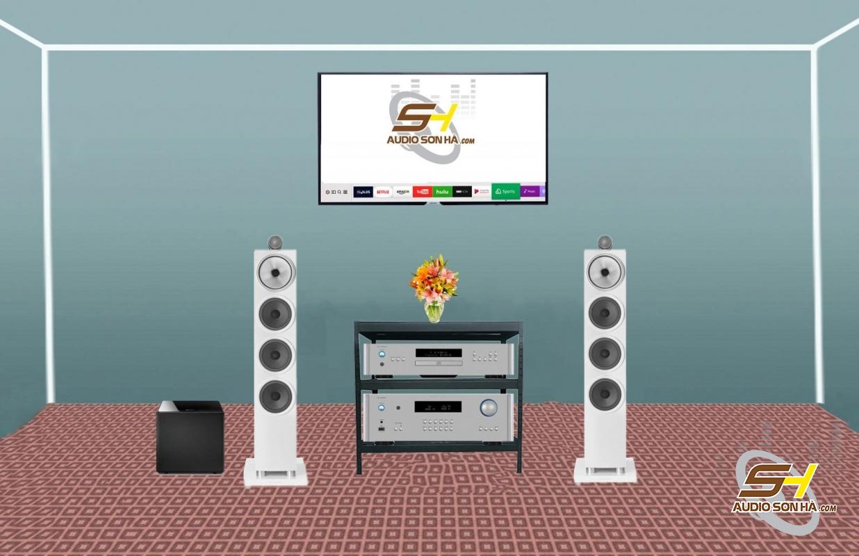 Hệ thống nghe nhạc Loa B&W 702 S3 ; Rotel RCD-1572 MK2  + Amplifier RA-1572 MK2  / Tặng Sub Kef Kube 8B