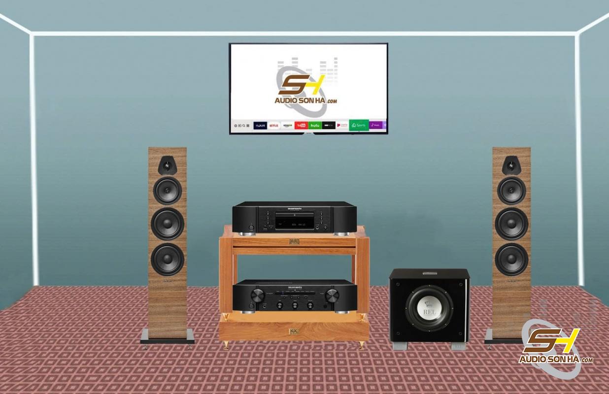 Hệ thống nghe nhạc Loa Sonus Faber Lumina V+ CD6007+ amply 6007/ TẶNG SUB Rel T7x 