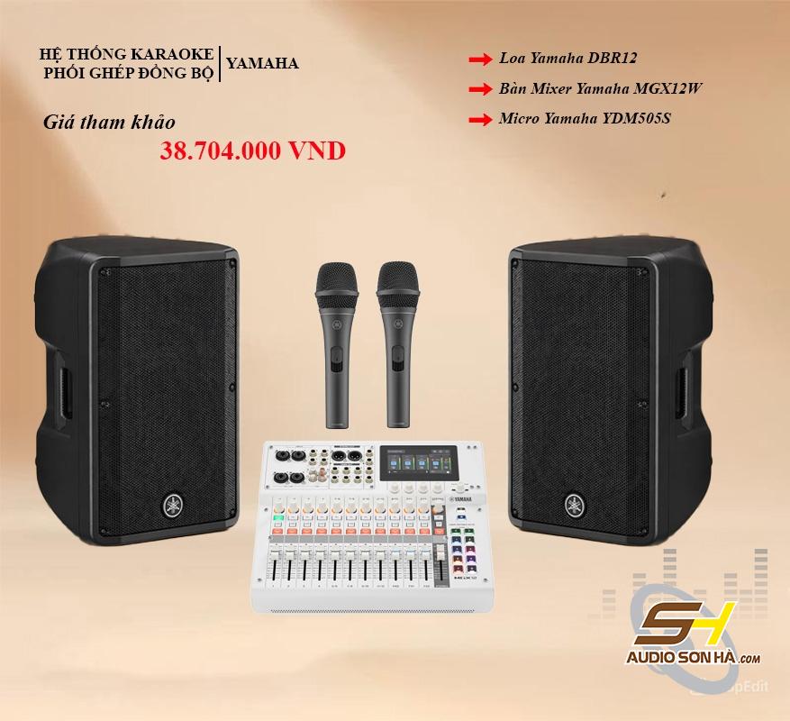 YAMAHA BỘ KARAOKE - LOA DBR 12- MIXER  MGX12- MICRO YDN 505S