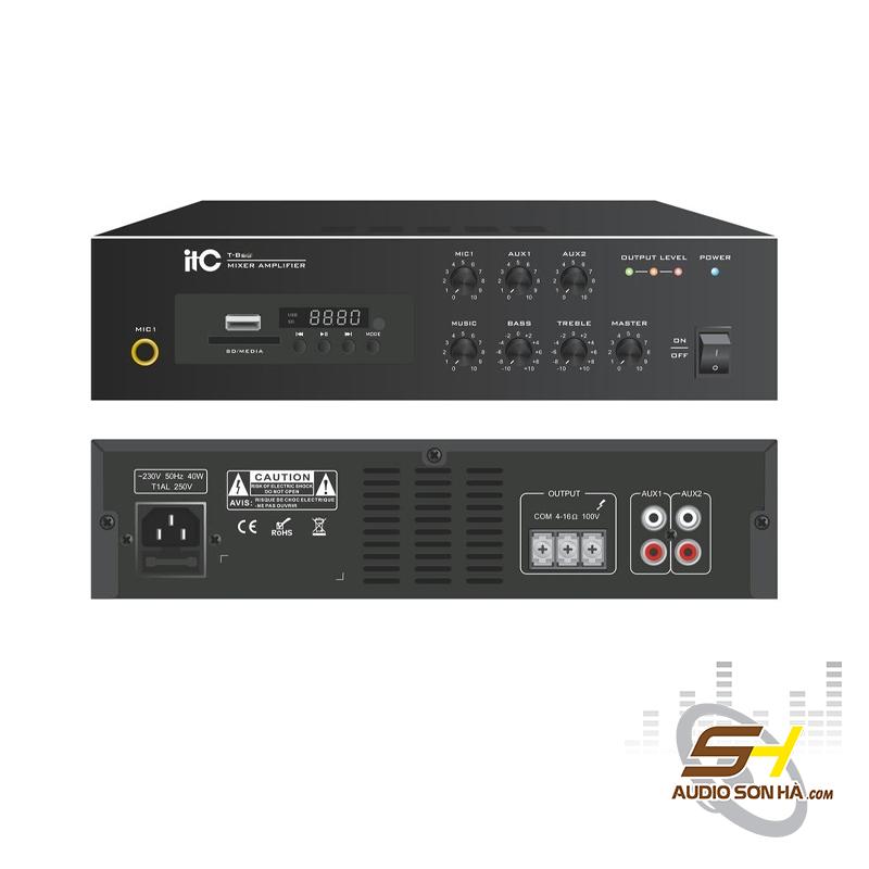 Amply ITC T-B60  kèm mixer công suất 60W (Mixer Amplifier with MP3/TUNER/Bluetooth/USB/TF card)