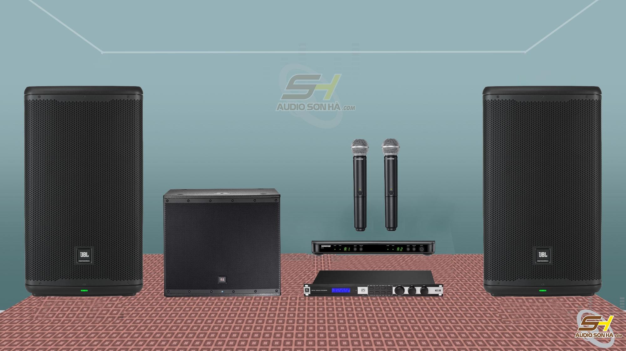 Bộ karaoke JBL PA Active EON 712 / công suất trung bình 650W,Bass 25 CM ,Đến từ: MỸ Xuất xứ: TRUNG QUỐC