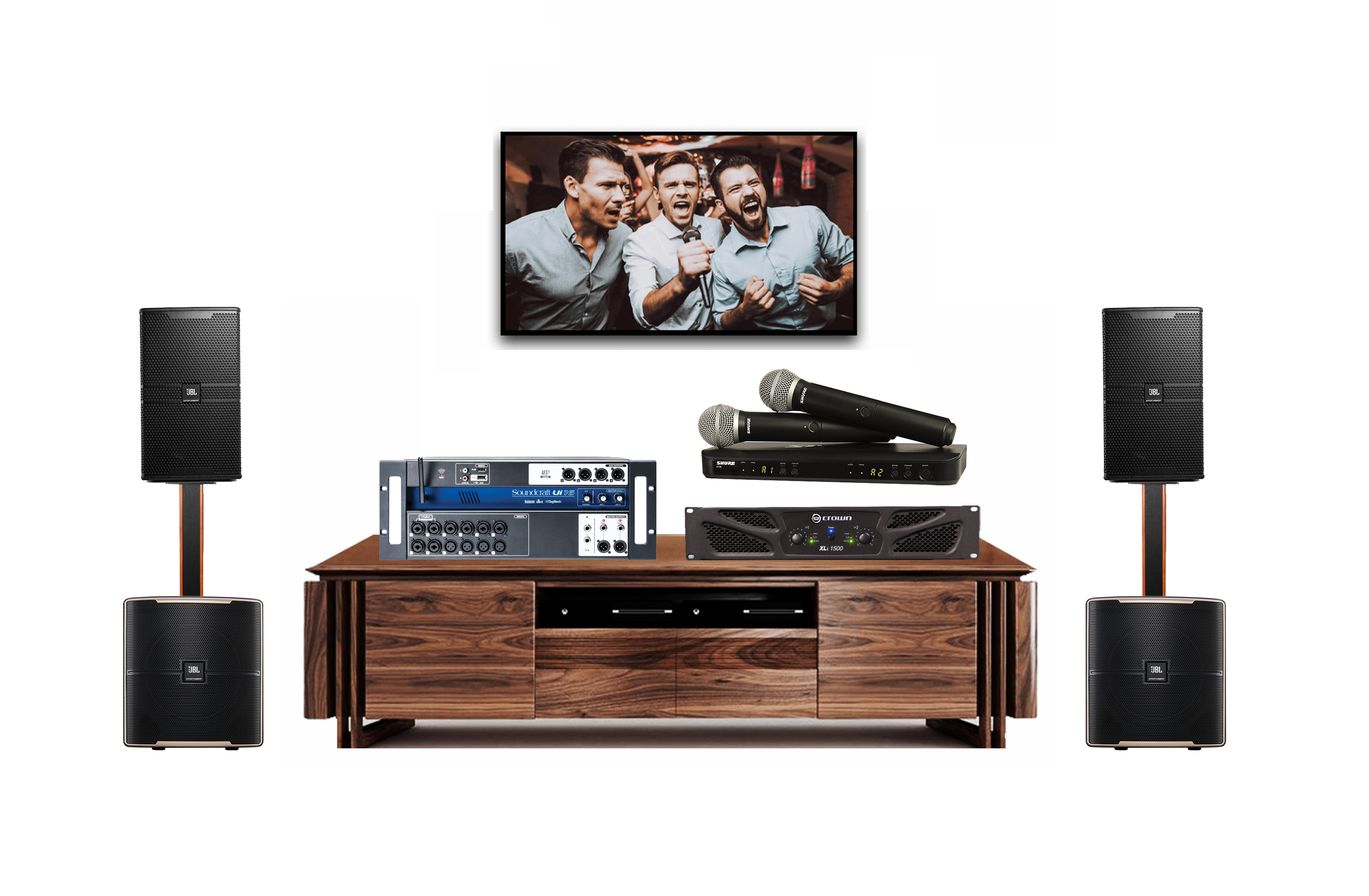 Hệ thống Karaoke JBL KP2010 G2 , Crown , Shure