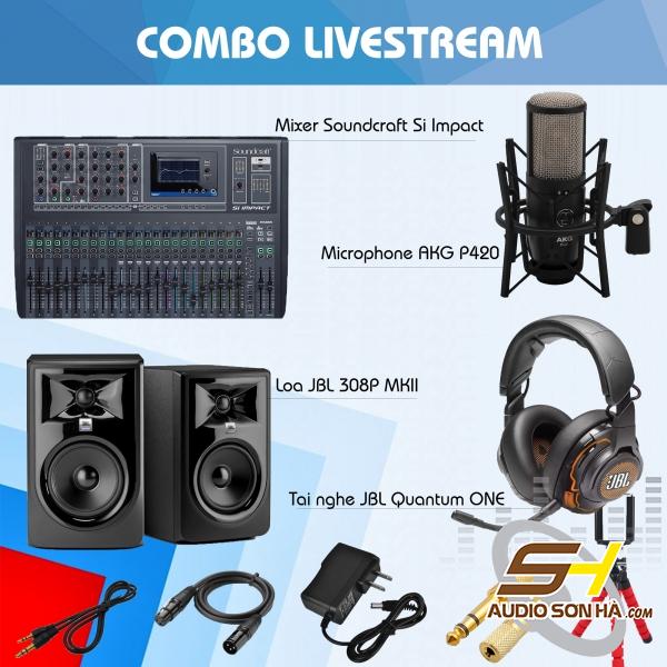 Combo Livestream Soundcraft Si Impact -AKG P420 -JBL 308P MKII -Quantum ONE