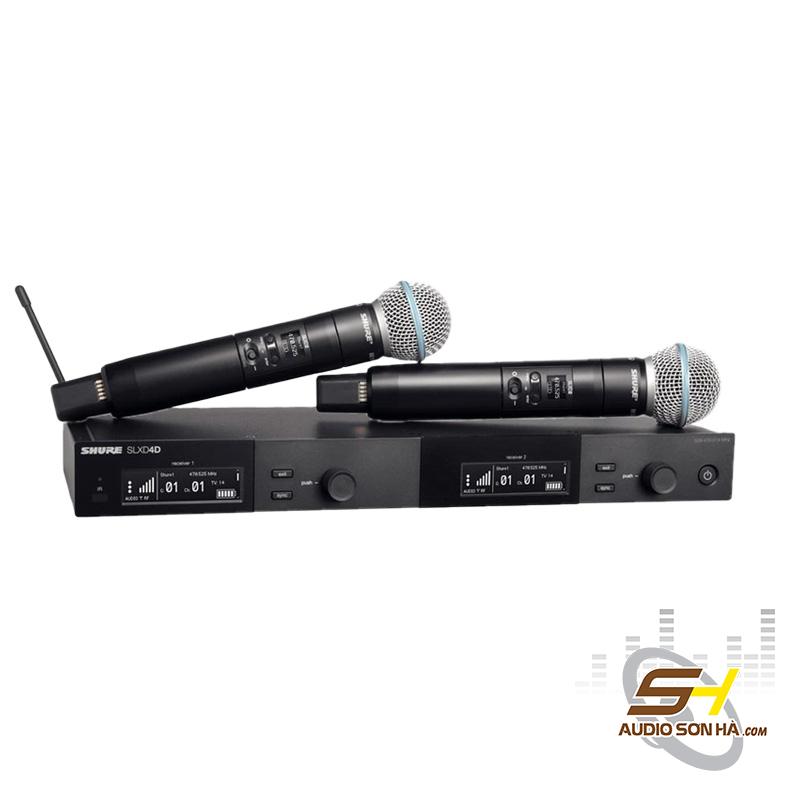 Hệ thống không dây đôi với 2 micro vocal Beta58A  SHURE SLXD24D/B58