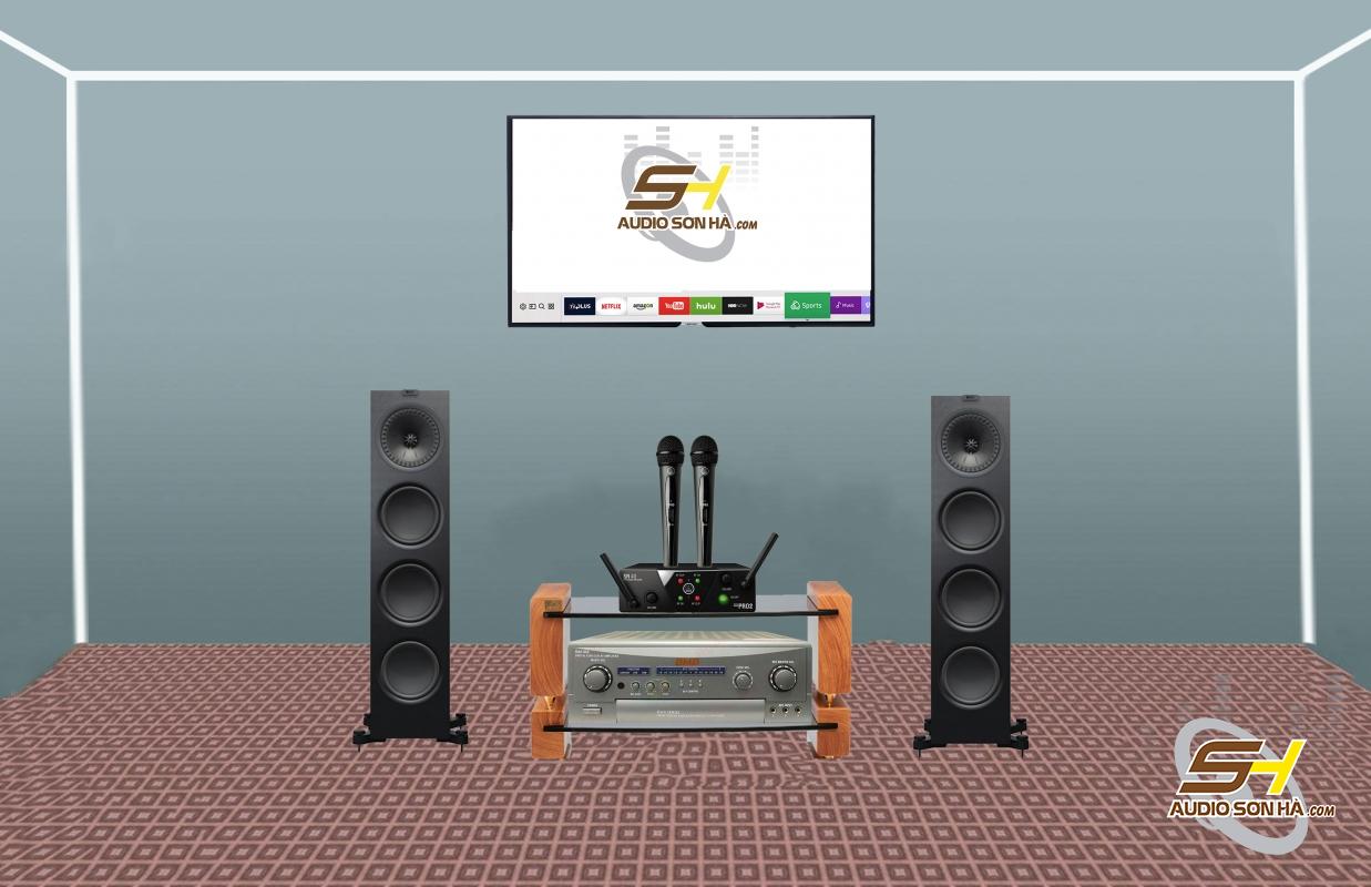 Hệ thống nghe nhạc, karaoke Loa KEF Q950 & Amply BMB DAX-850 / Tặng Bộ Micro AKG WMS40 PRO Mini 2