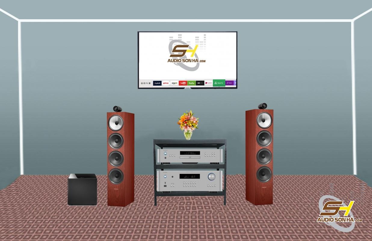 Hệ thống nghe nhạc Loa B&W 702 S2 & Rotel RCD-1572 MK2 CD + Amplifier / Tặng Sub Kef Kube 8B