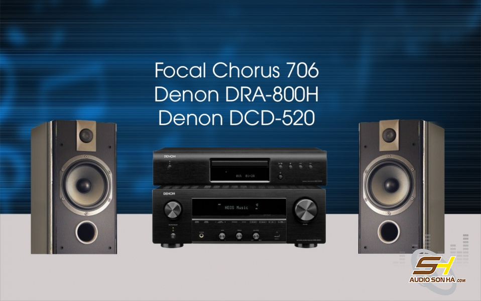 Hệ thống nghe nhạc loa Focal Chorus 706 và Denon DRA-800H + Denon DCD-520 TẶNG