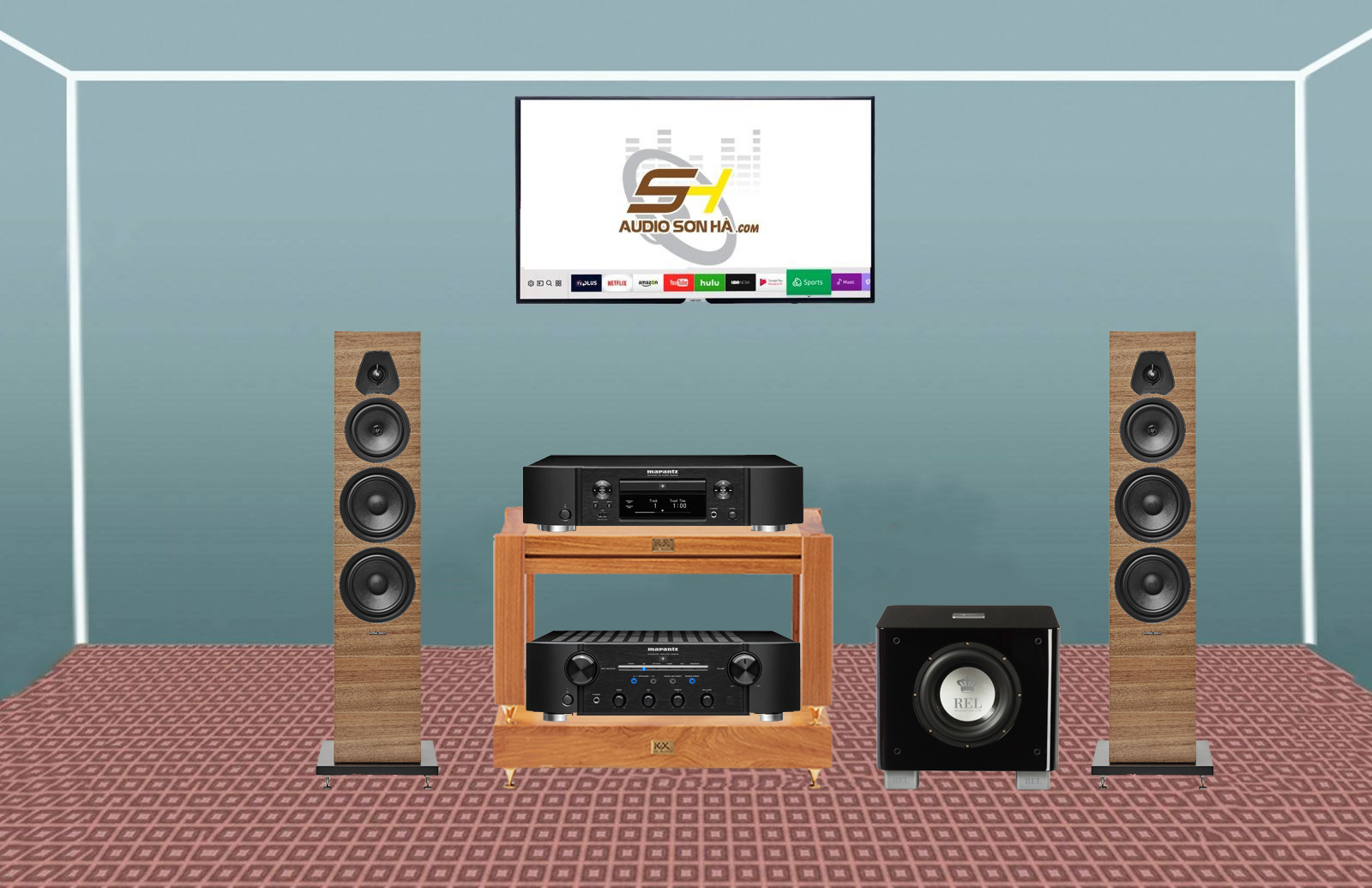 Hệ thống nghe nhạc Loa Sonus Faber Lumina V & Combo CD + Amply Marantz 8006 / TẶNG SUB Rel T7x 