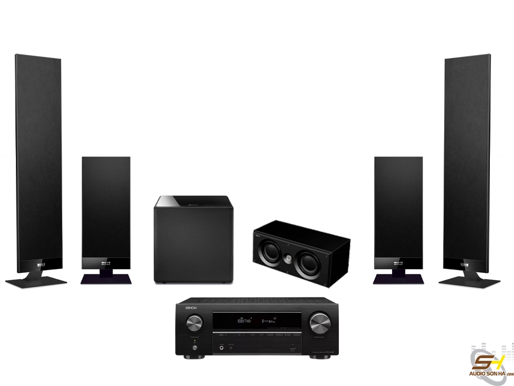 Hệ thống xem phim KEF T101 5.1 - Denon AVR-X580BT AV Receiver