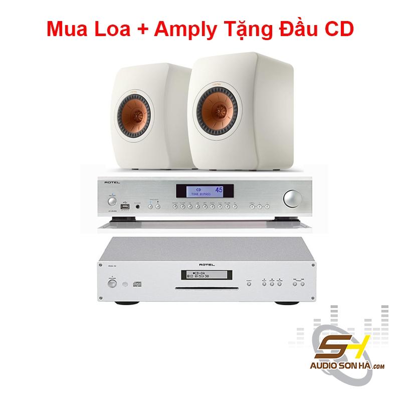 Loa KEF LS50 Meta +Ampli Rotel A14 MK2 Tặng Đầu CD Rotel RCD-12 tặng